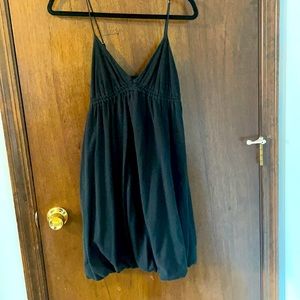 Black bubble bottom spaghetti strap babydoll dress